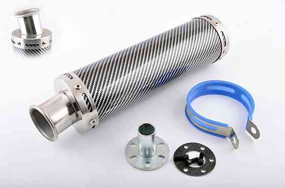 Глушитель (тюнинг) 300*9 см, креп. Ø48mm (нержавейка, карбон mod:2, прямоток, тип:1) Мукачево