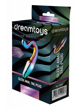 Анальний плаг із боросиліктного скла GLAMOUR GLASS SLEEK ANAL TAIL PLUG Sex Aura Київ