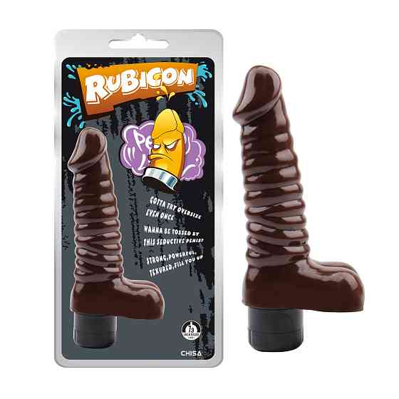 Вибратор рельефный с яичками Chisa RUBICON, коричневый Sex Aura Киев