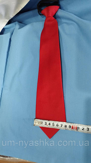 Галстук школьный детский красный на молнии Кривой Рог - изображение 2