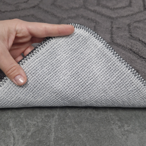 Набір килимків для ванної 2шт 60*100см+50*60см U-виріз Соти Standard сірий поліпропілен Дариана Житомир - фото 4