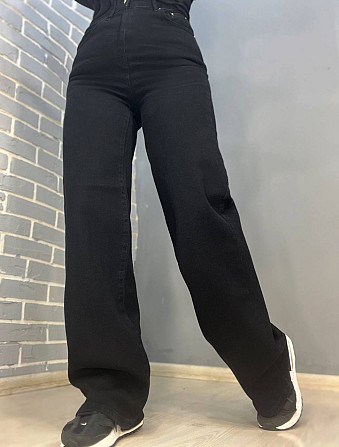 Джинсы женские Twin 1300 палаццо straight fit стрейчевые ровные от бедра черные, черный, 36, 36, 76  Одесса - изображение 3