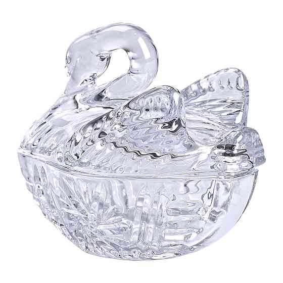 Цукерниця скляна з фігурною кришкою 14х9х11 см ваза цукерниця HP-YH-40 Коломия