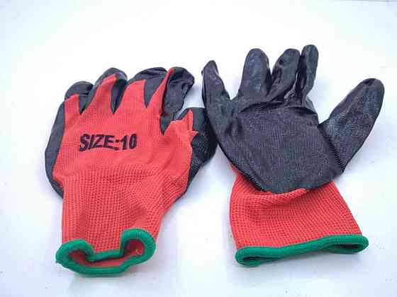 Хозяйственные перчатки Залитые Черные (10 пар) Харків