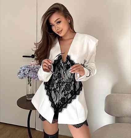 Женский стильный привлекательный пиджак костюмка + кружево Одесса