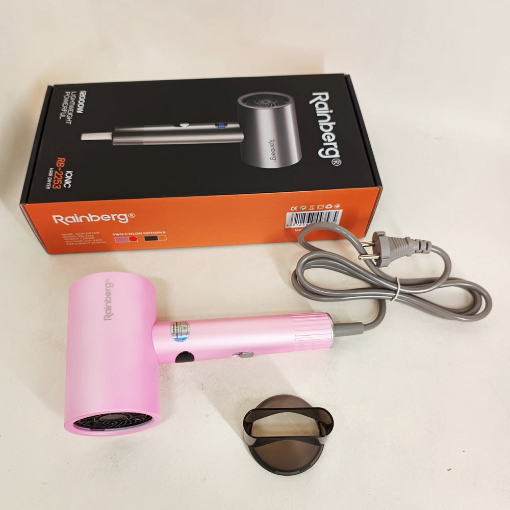 Фен з іонізацією і регулюванням температури Rainberg, Фен для дому та подорожей, Електрофен з насадками GV-37 Львів - фото 7