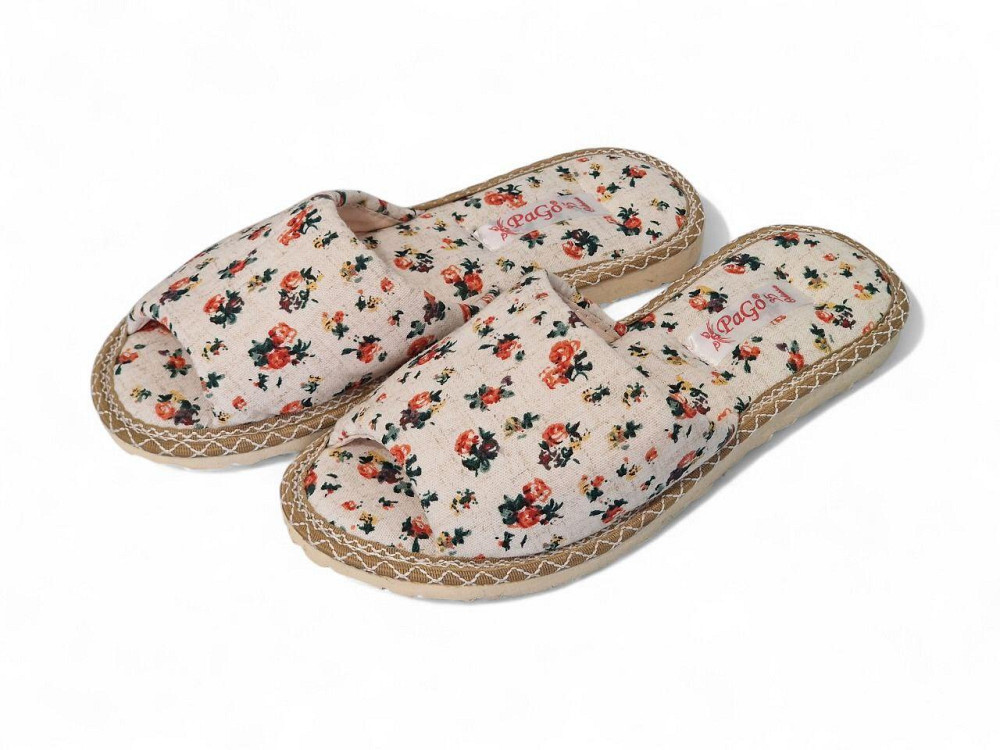 Тапочки женские открытые домашние натуральный лен 30 Одесса - изображение 1