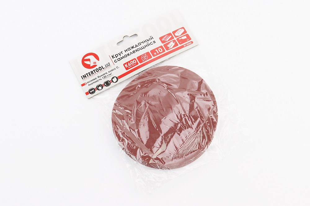 Круг шліфувальний самоклеючий 125мм, папір клас C, K600 к-кт 10шт BT-0560 Київ - фото 2