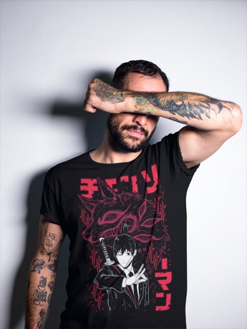 Футболка для мальчика аниме Человек-бензопила оверсайз (рост от 165 до 180 ) Черний AnimeJ0417m Днепр - изображение 2
