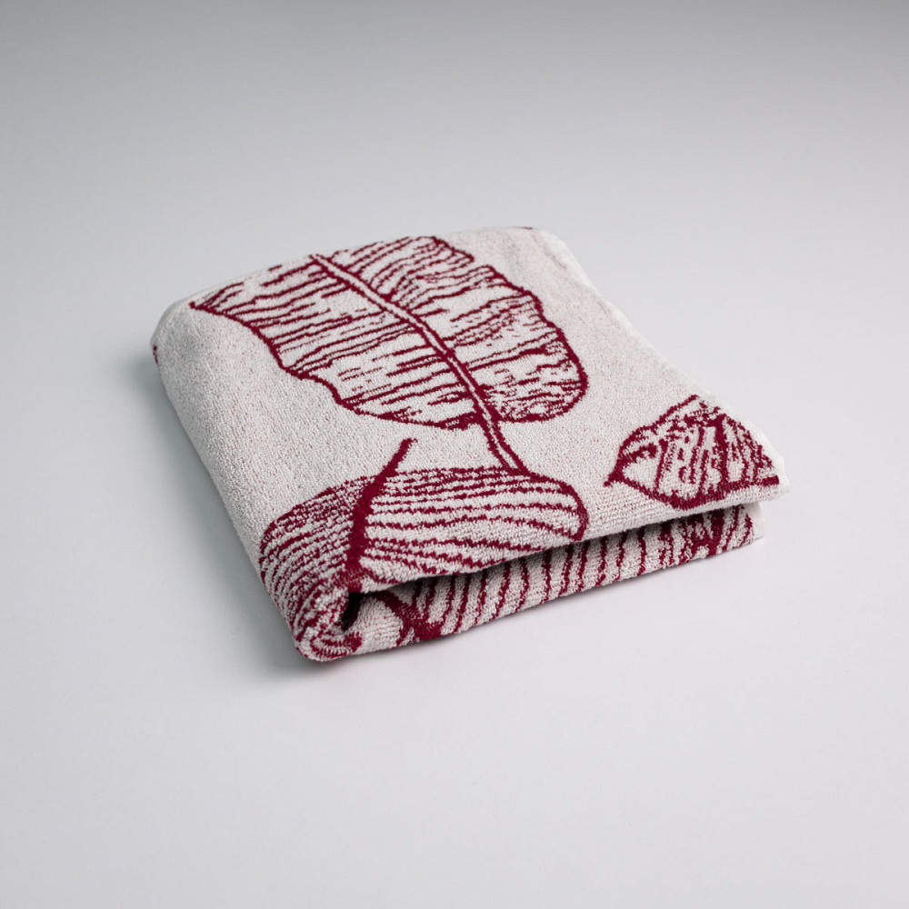 Набор махровых полотенец с рисунком перо 2шт GM Textile 50х90см, 70х140см 400г/м2 (Красный) Сумы - изображение 7