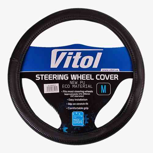 Чохол на кермо VLU 2406025 M чорний з орнаментом БО Харків