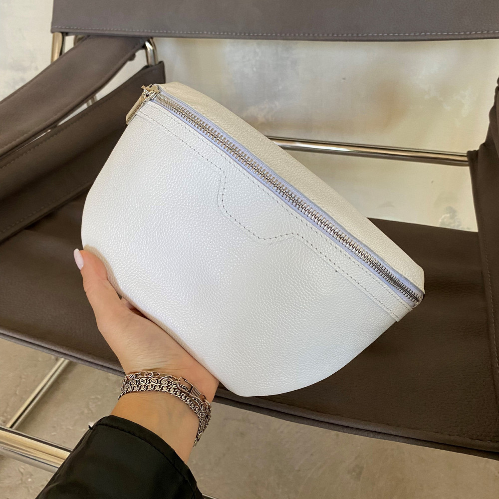 Шкіряна бананка жіноча, поясна якісна класична на кожен день, білаMasterSem Київ - фото 5