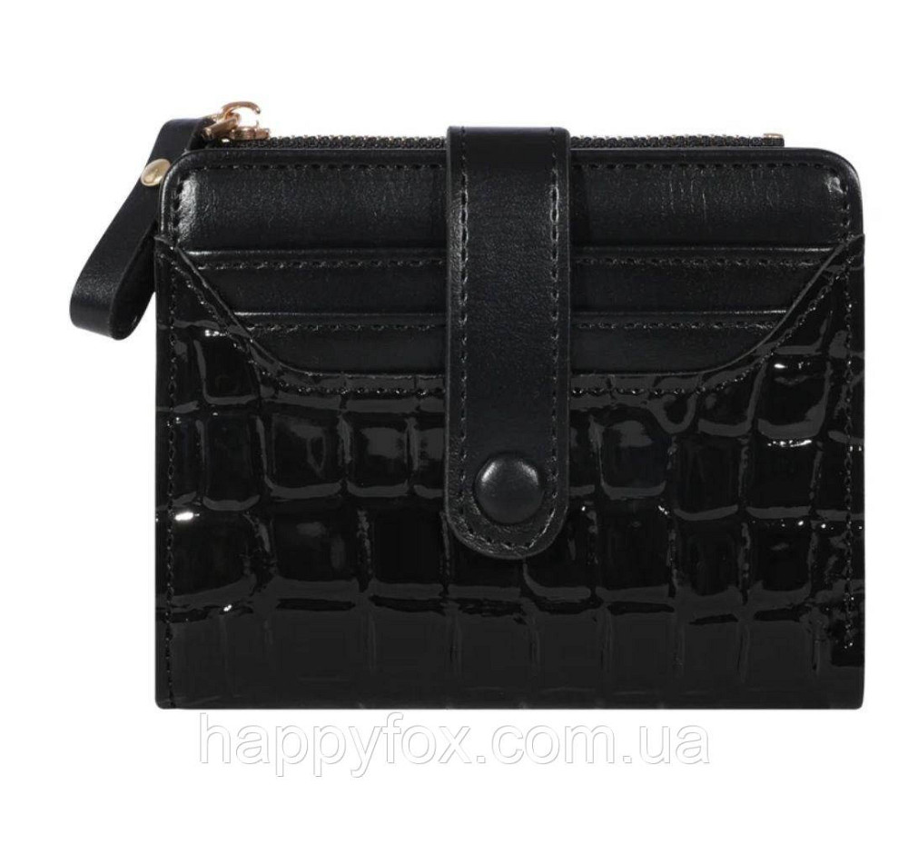 Елегантний вишневий гаманець з еко шкіри. Чорний Львов - изображение 1