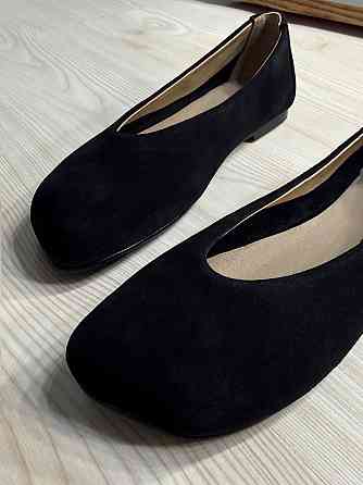 Балетки жіночі Zemira 23-0582 замшеві квадратний носок чорні, 38, 24,5 см Київ