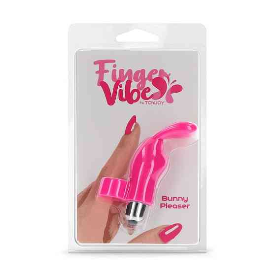Вибратор на палец с кроликом TOY JOY розовый, 10 х 2.6 см Sex Aura Киев