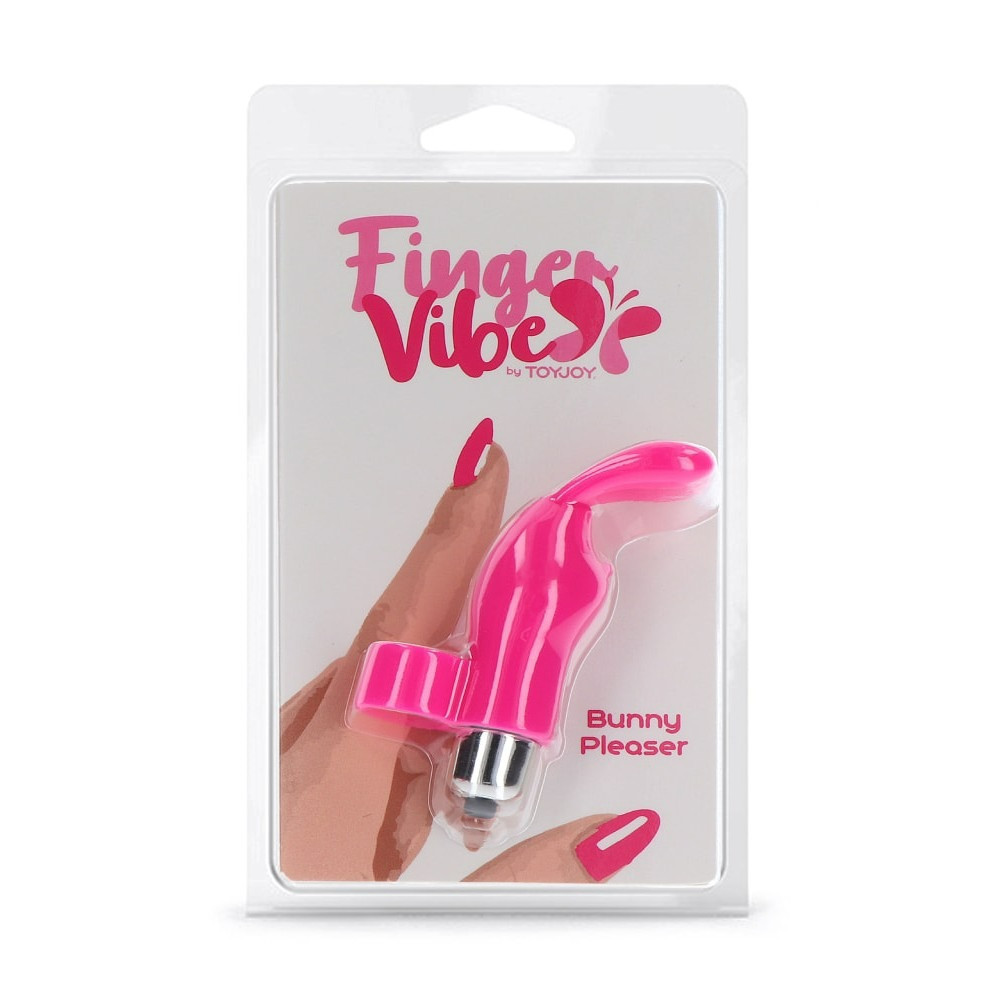 Вібратор на палець із кроликом TOY JOY рожевий, 10 х 2.6 см Sex Aura Київ - фото 4