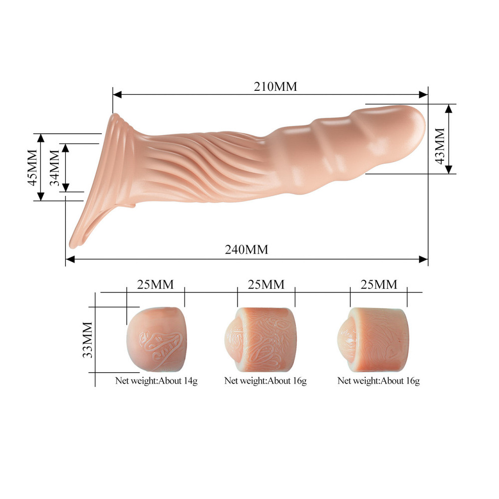 Насадка  на пеніс Pretty Love 3.0 Adjustable Penis Sleeve Extender Sex Aura Київ - фото 8
