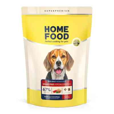 Сухий корм для собак Home Food ADULT MEDIUM/MAXI Grain-free hypoallergenic з качкою та нутом 1.6 кг (4820235021351) Вінниця