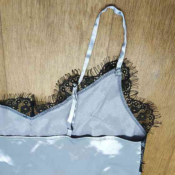 Піжама жіноча атласна з мереживом майка+шорти Сірий XS Харків