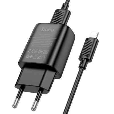 Зарядний пристрій HOCO C134A Solid USB + cable USB to Lightning Black (6942007621311) Вінниця