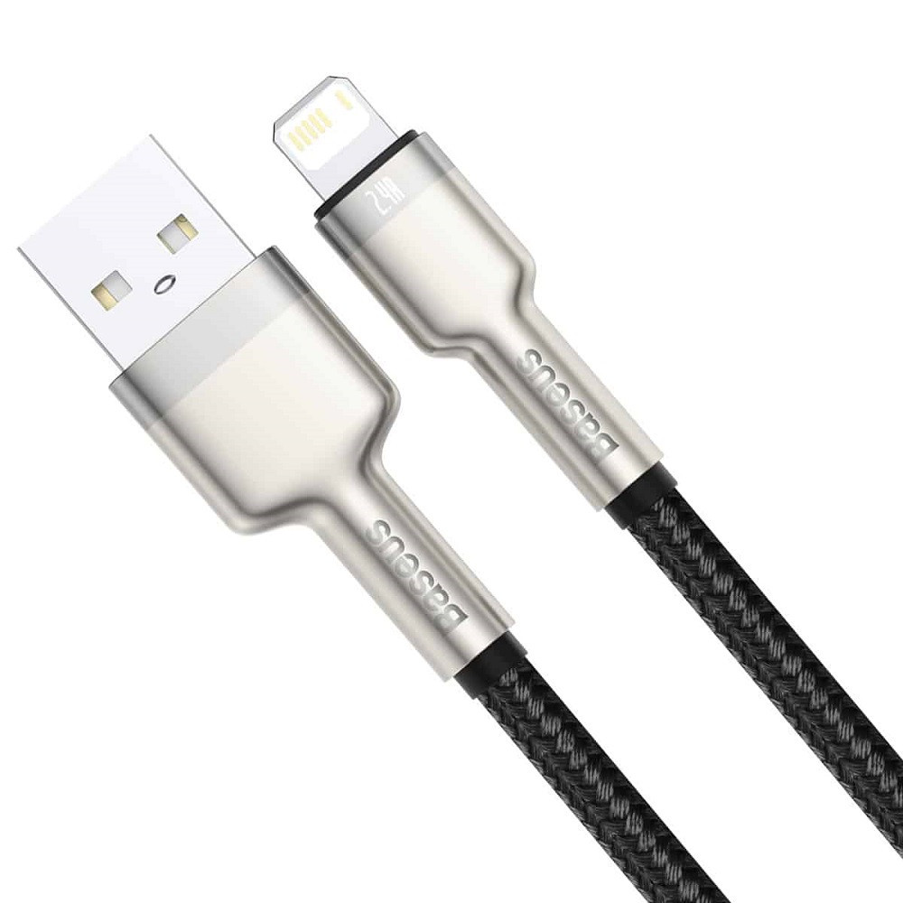 Кабель Baseus Cafule Series Metal Data Cable USB to IP 2.4A 2m Black Одесса - изображение 3