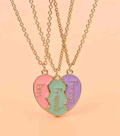 Кулоны Best Friends Forever – набор из 3 подвесок-сердец Киев