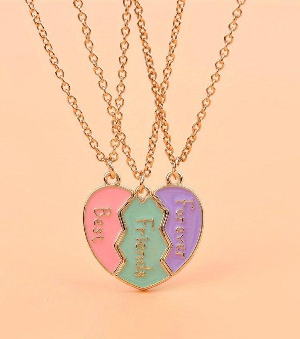 Кулоны Best Friends Forever – набор из 3 подвесок-сердец Киев - изображение 1