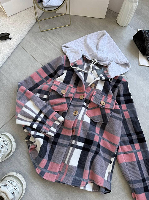 Жіноча тепла оверсайз сорочка з капюшоном турецький двосторонній фліс Полар Одеса - фото 5