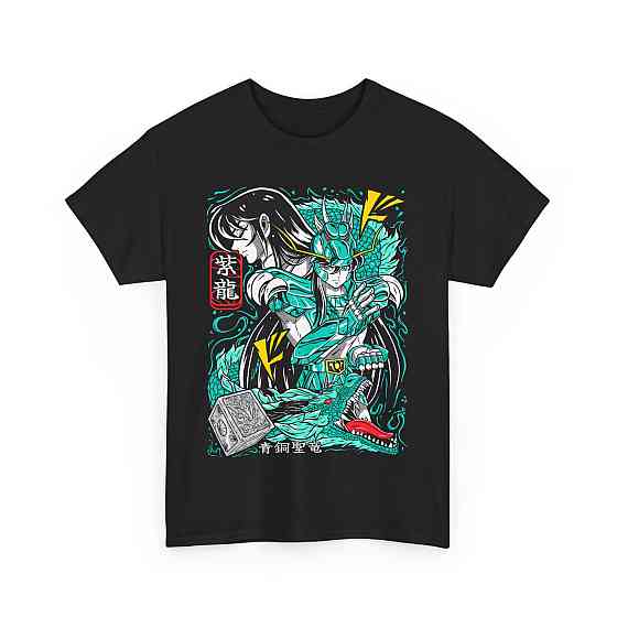 Футболка для хлопчика з аніме принтом Драгон Схірйу Кнігхтс Зодіак оверсайз (зріст від 165 до 180) Чорний AnimeJ0312m Дніпро