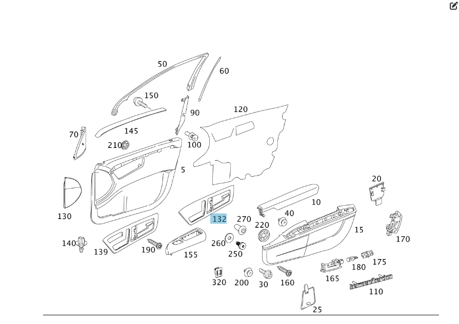 Mercedes-Benz  A2217205548 7251 Внутрішня ручка відкриття передніх лівих дверей з сірою накладкою S-class short W221 S-class long V221 Одеса - фото 10