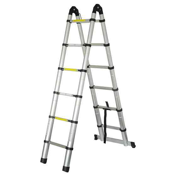 Flora Лестница телескопическая универсальная 12 ступеней 3.8м FLORA (5033414) Коломия
