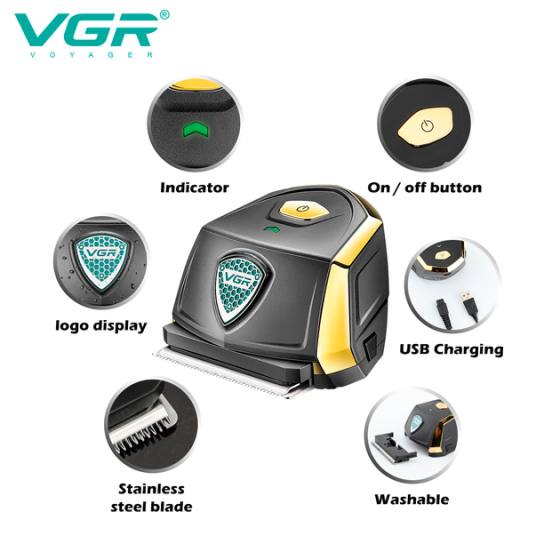Машинка для стрижки водонепроницаемая VGR V-910 700 mAh (9 насадок) Винница