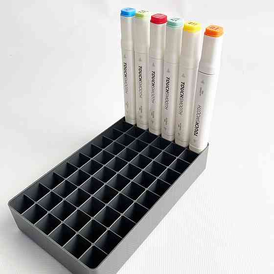 Підставка для маркерів органайзер для канцелярського приладдя 60 осередків Чорна Кам'янець-Подільський