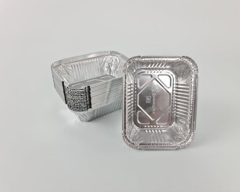Контейнер із харчової алюмінієвої фольги прямокутний 225 мл SP15L 100 шт. в пакованні (1 пачка) Харків - фото 2