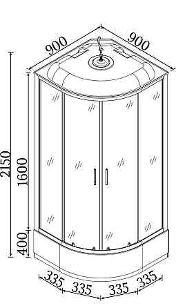 Душевой бокс полукруглый BZURA H90GBB BRAVO (4уп.) (000029088) Киев
