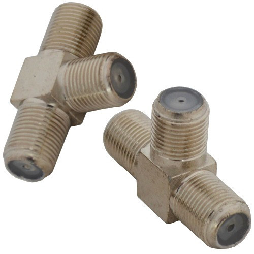 Перехідник антенне гніздо F — 2 гнізда F, корпус метал Полтава - фото 1