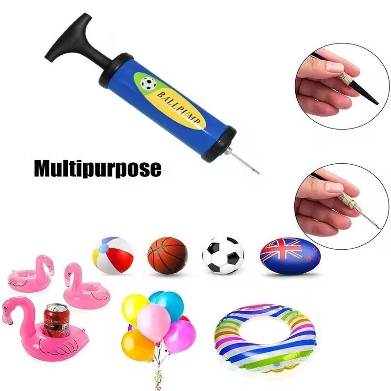 Ручний насос для м'ячів 6-ти дюймовий зі шлангами та металевими голками в комплекті CZST-021 синій Кам'янець-Подільський - фото 4