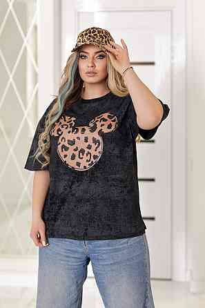 Модна футболка тай-дай з принтом "LeoMouse" (Туреччина) | Норма і батал Київ