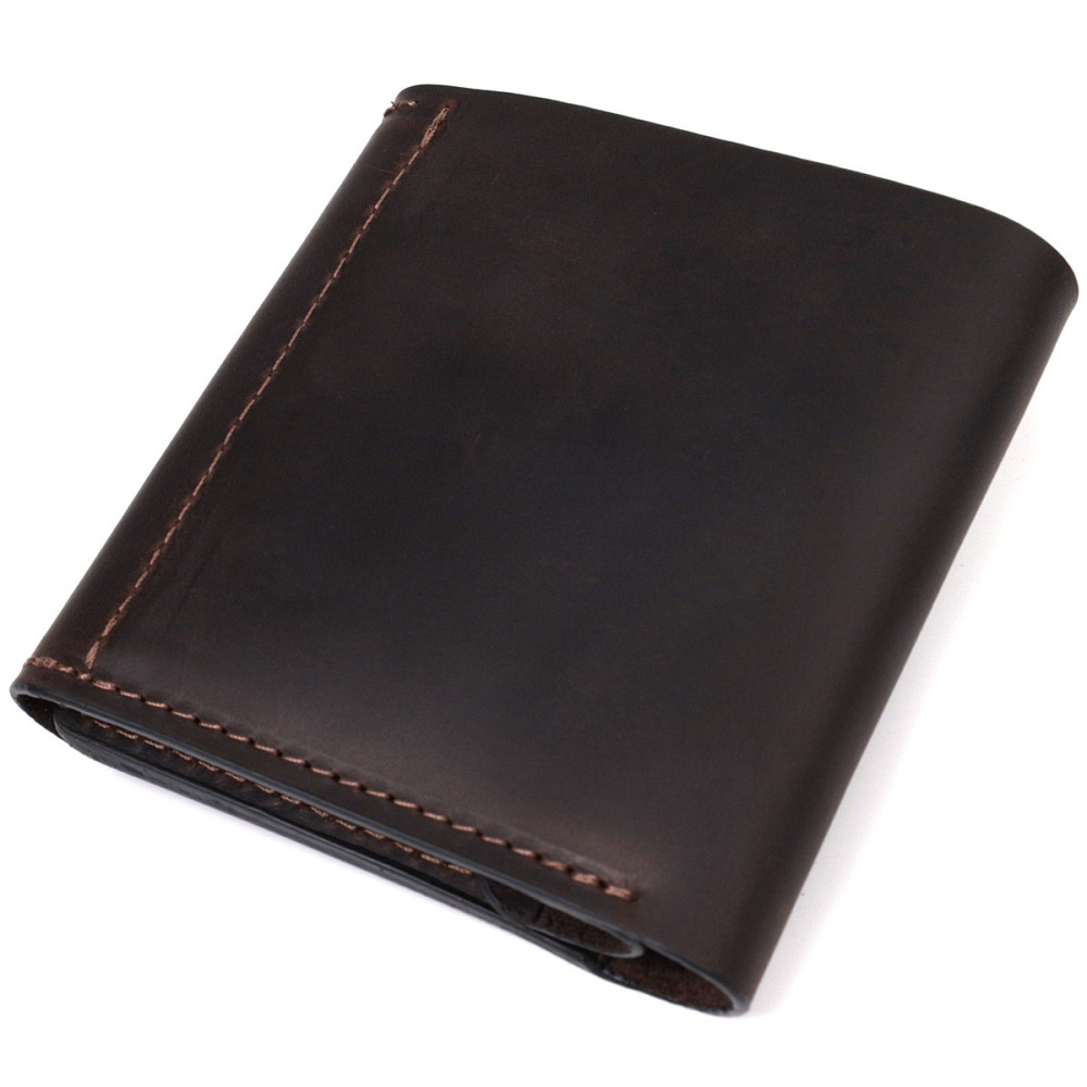 Кошелек для мужчин из матовой натуральной кожи GRANDE PELLE 16810 Коричневый Киев - изображение 8