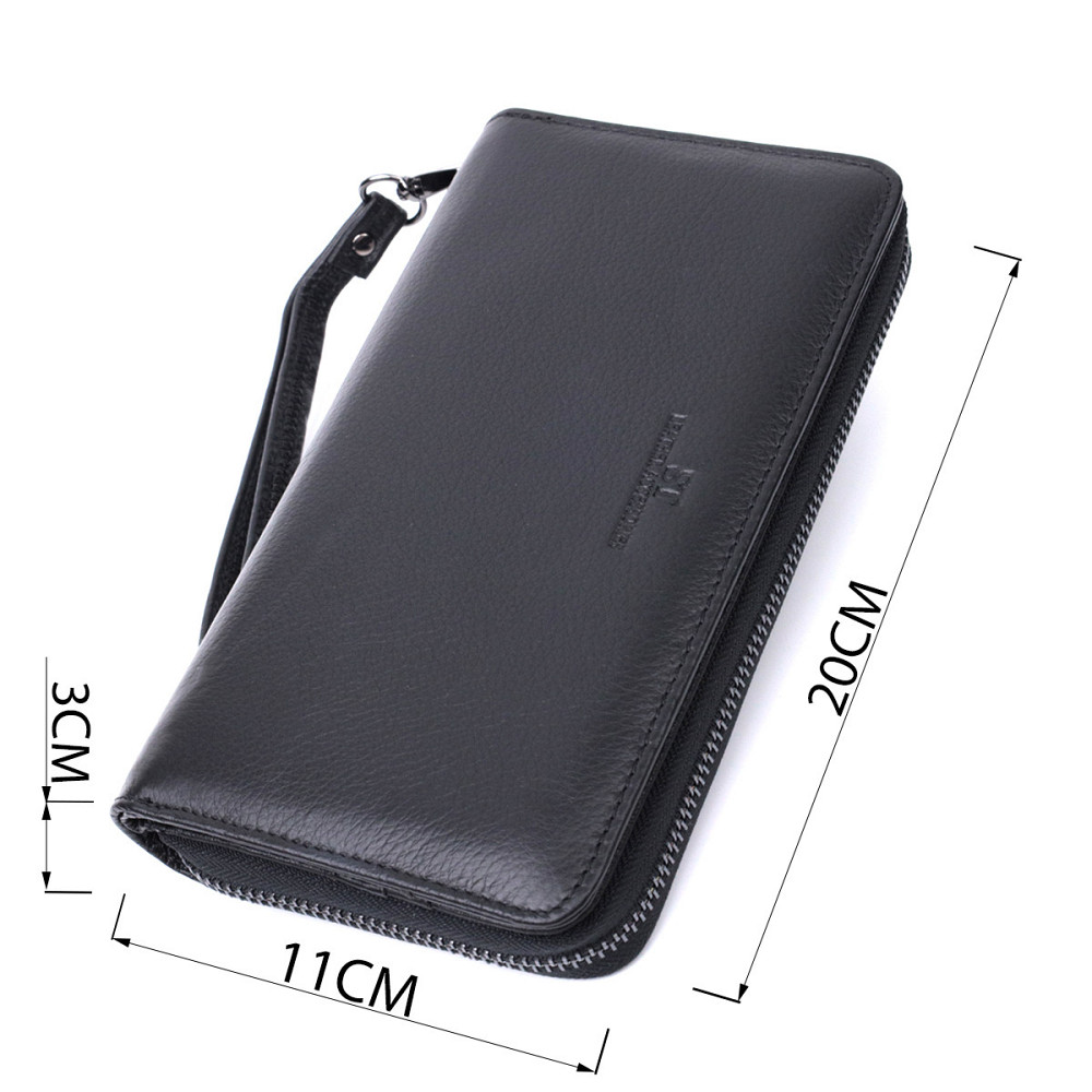 Мужской клатч с блоком для карт из натуральной кожи ST Leather 22694 Черный Киев - изображение 3