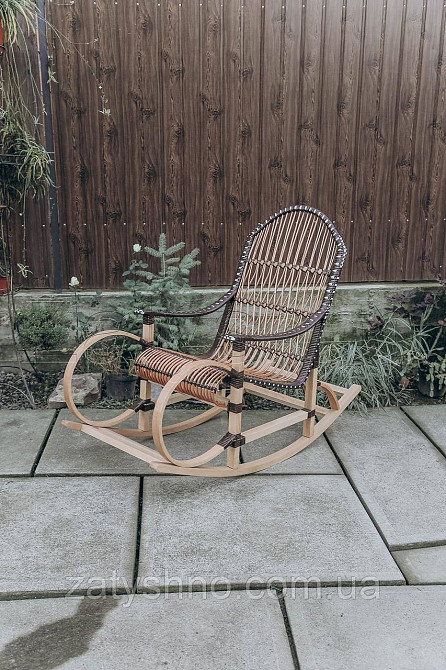 Кресло качалка плетеная черная | Кресло-качалка плетеное из лозы | кресло качалка для дачи Киев - изображение 1