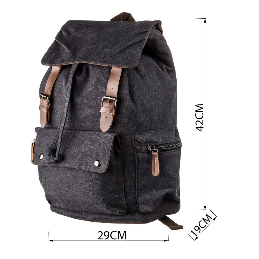 Рюкзак текстильный походный Vintage 20135 Черный Киев - изображение 3