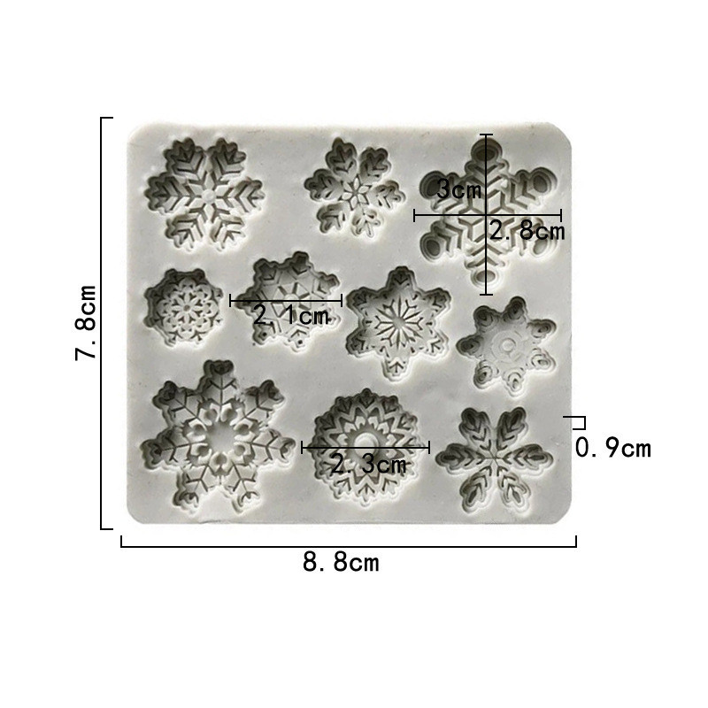 Молд силиконовый Снежинки 78 на 88 мм бежевый Киев - изображение 2