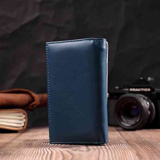 Практичный женский кошелек в три сложения из натуральной кожи ST Leather 19445 Разноцветный Киев