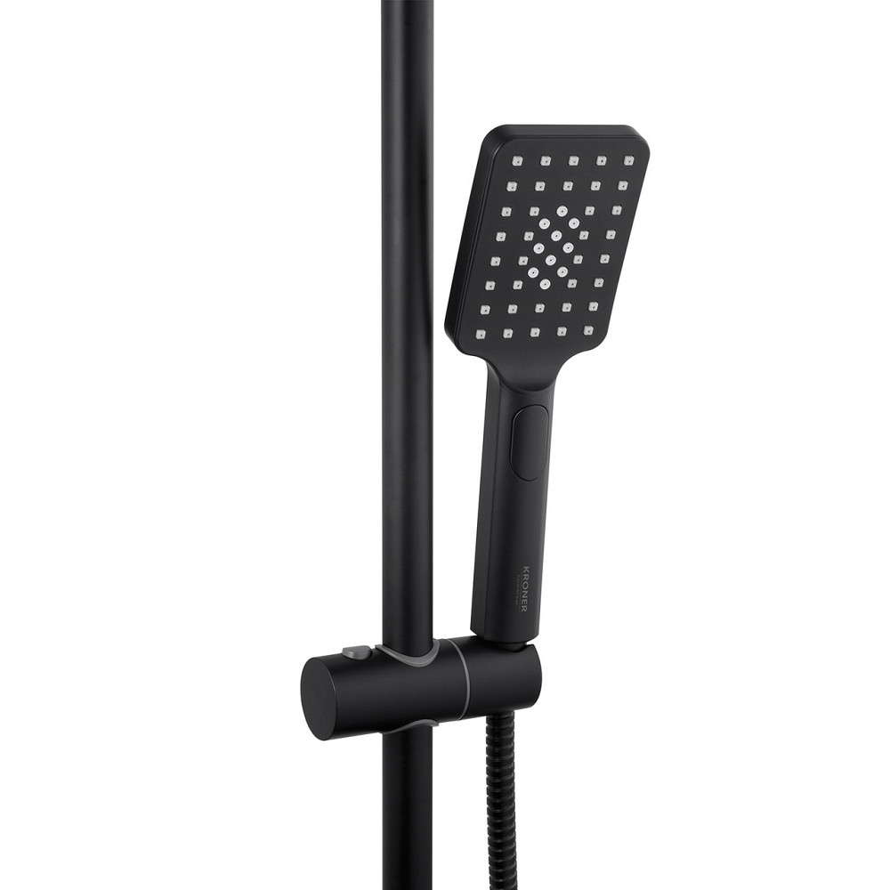 Душова система пристінна Kroner KRP Armada з гігієнічним душем - SCH066 чорна Київ - фото 3
