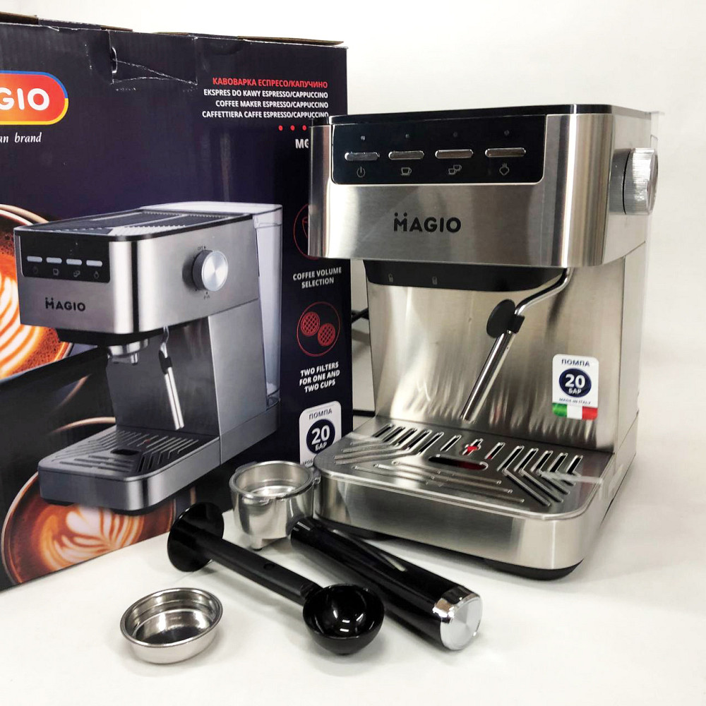 Домашняя кофеварка для приготовления напитков MAGIO MG-453 960 Вт, Кофемашина рожковая с кофемолкой CA-19 Львов - изображение 9