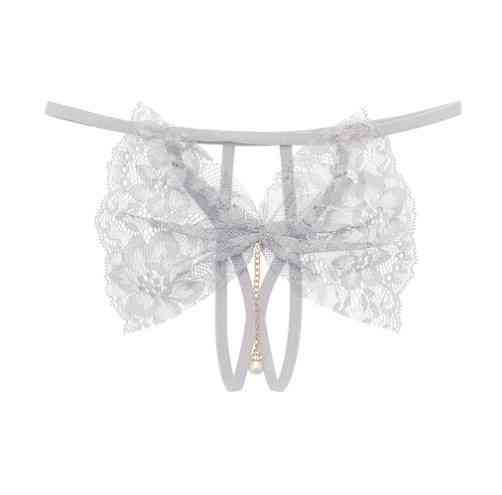 Еротичні трусики з розрізом білі - розмір універсальний, резинка до 88см Київ