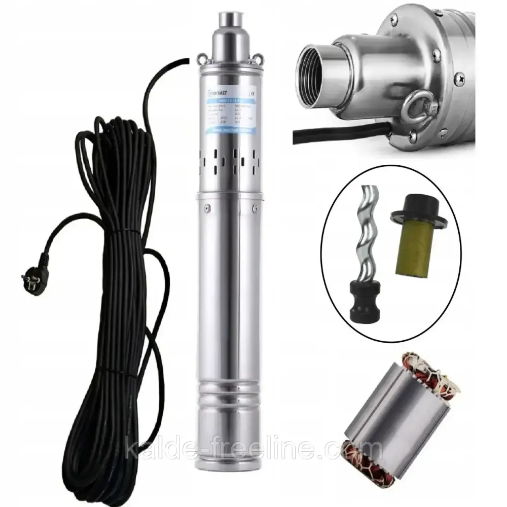 Насос свердловинний шнековий VODOMET 4QGD 2.1-100-0.55  Н=100М, Q=2.1кбМ, P=550 Вт Харків - фото 3