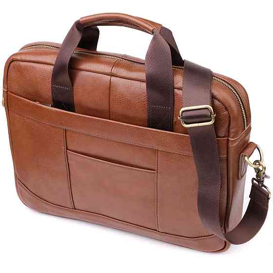Мужской деловой портфель из натуральной кожи Vintage 23038 Коричневый Киев