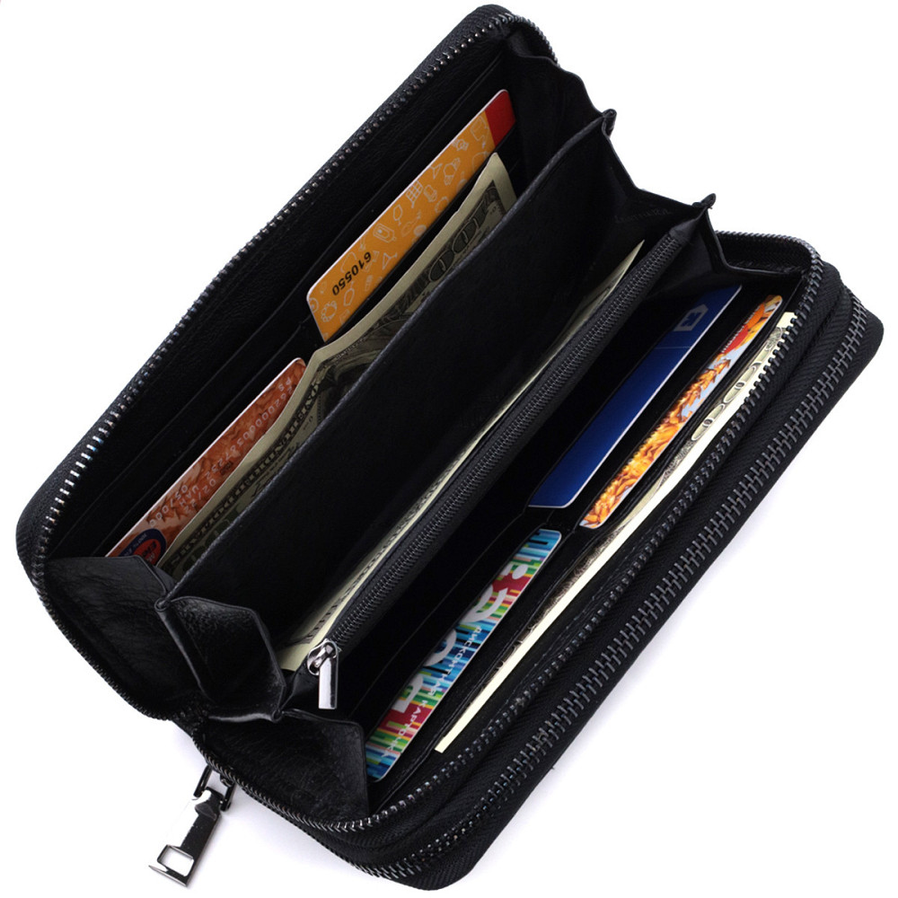 Стильный мужской клатч на два отделения из натуральной кожи ST Leather 22700 Черный Киев - изображение 9